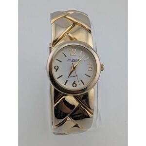 Studio Time Bangle Watch Women 25mm Case Two Tone Band-‎ New Battery